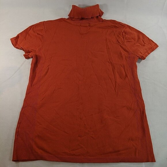 Anne Klein Short Sleeve Turtleneck Knit Sweater Shirt Orange XL Extra Large - Picture 9 of 9